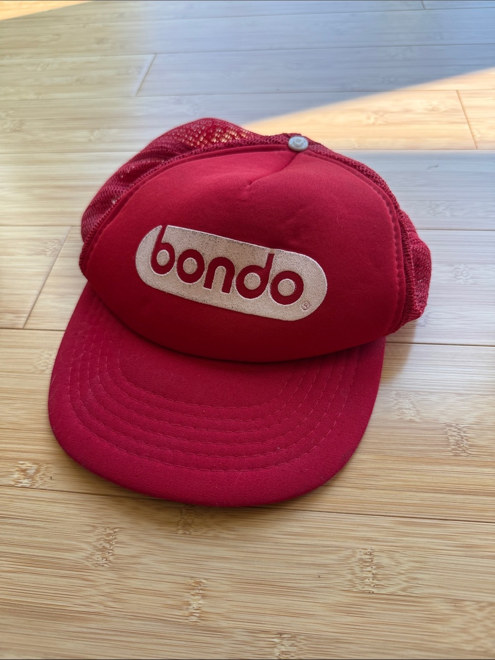 Red Bondo vintage trucker hat mesh